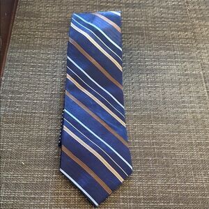 Tommy Hilfiger Blue and Brown Men's Tie